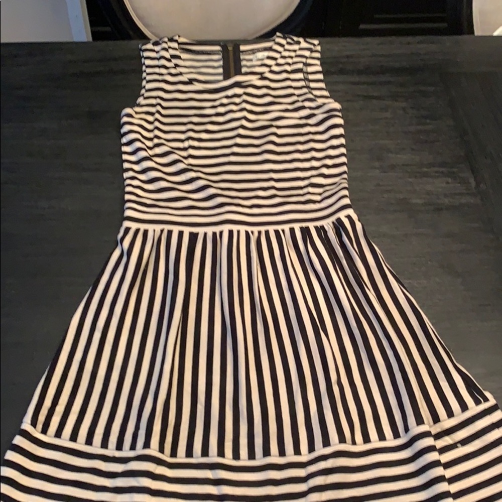 Madewell black and white striped dress!